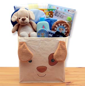 Puppy Tails  New Baby Gift Basket