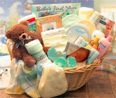 Deluxe Welcome Home Precious Baby Basket-Blue